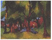 August Macke Children und sunny trees oil